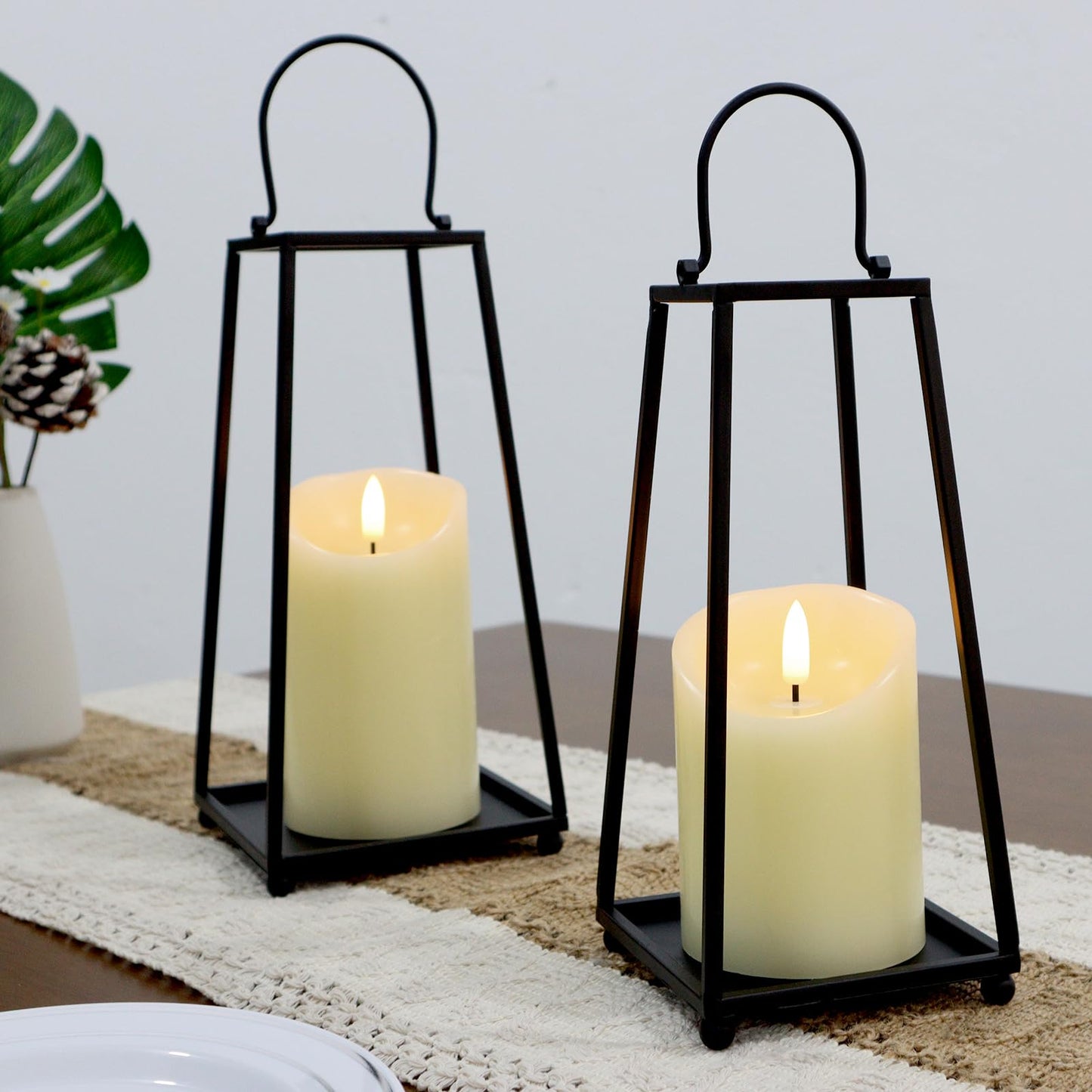 Warmhere Flickering Flameless LED Candles, Realistic Fake Candles Battery Operated with Remote and Timer, Ivory Real Wax Pillar Candle for Home Wedding Party Decorations, Set of 3, Φ 3" H 4" 5" 6"