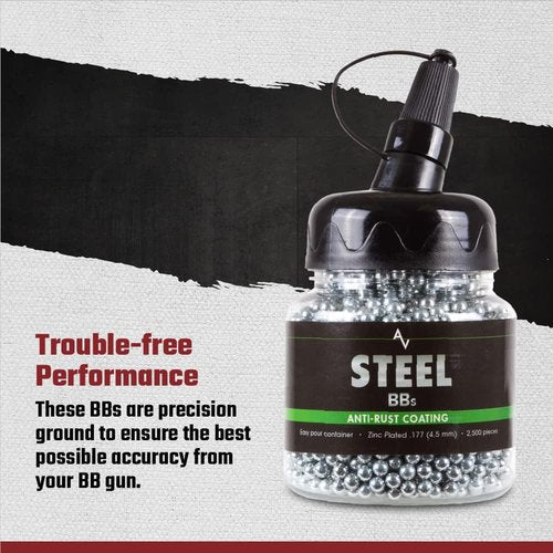 Air Venturi Steel BBS - 177 Caliber Zinc-Plated Pellets | 5.1 Grains | 2,500 Count