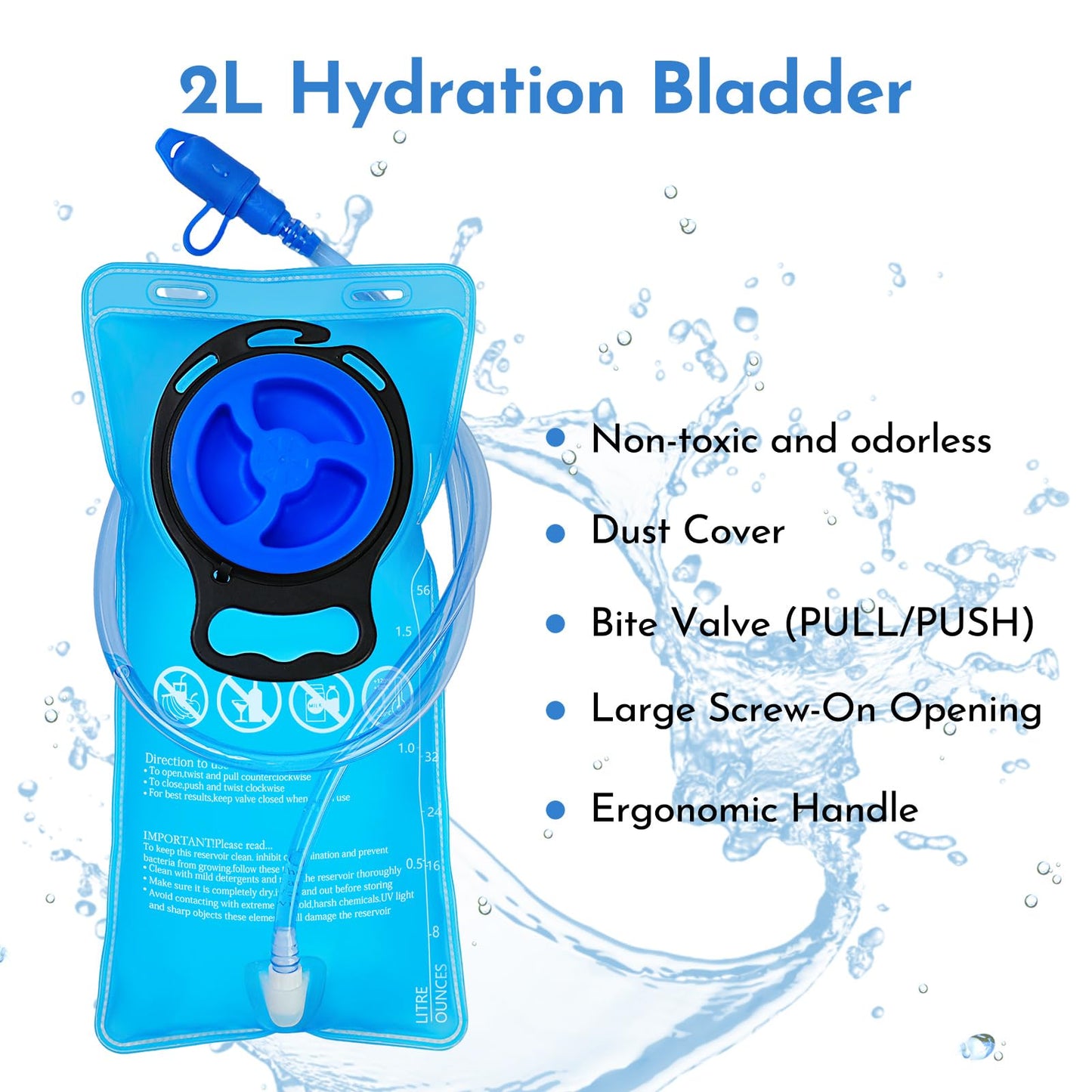 Hydration Backpack with 2L Water Bladder Tactical Molle Water Backpack for Men Women Hydration Pack for Hiking, Biking, Running and Climbing