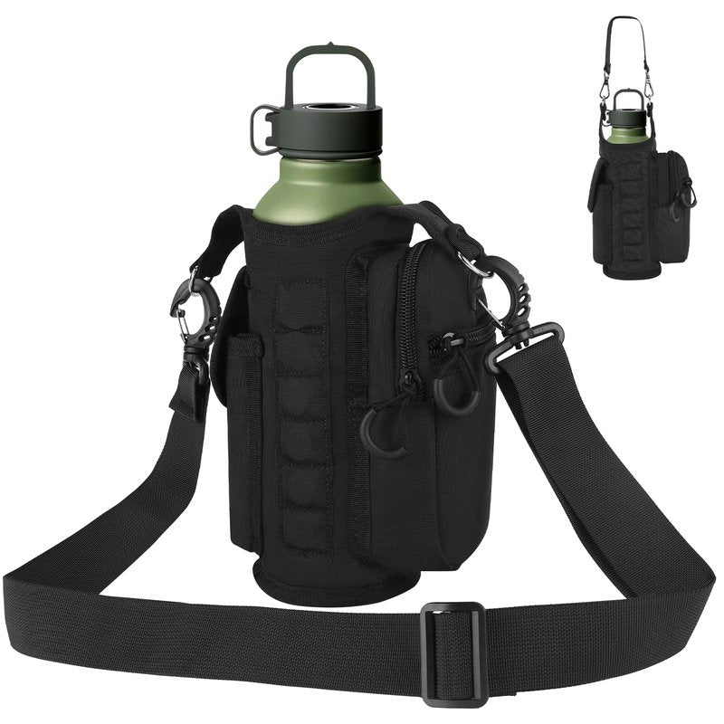 flipfit Magnetic Bag Water Bottle Holder for Gym Bag- 6Pcs High Strength Magnets, Phone Pouch & Adjustable Strap, Fits For Gym, Hiking, Running,Camping,Traveling(Black)