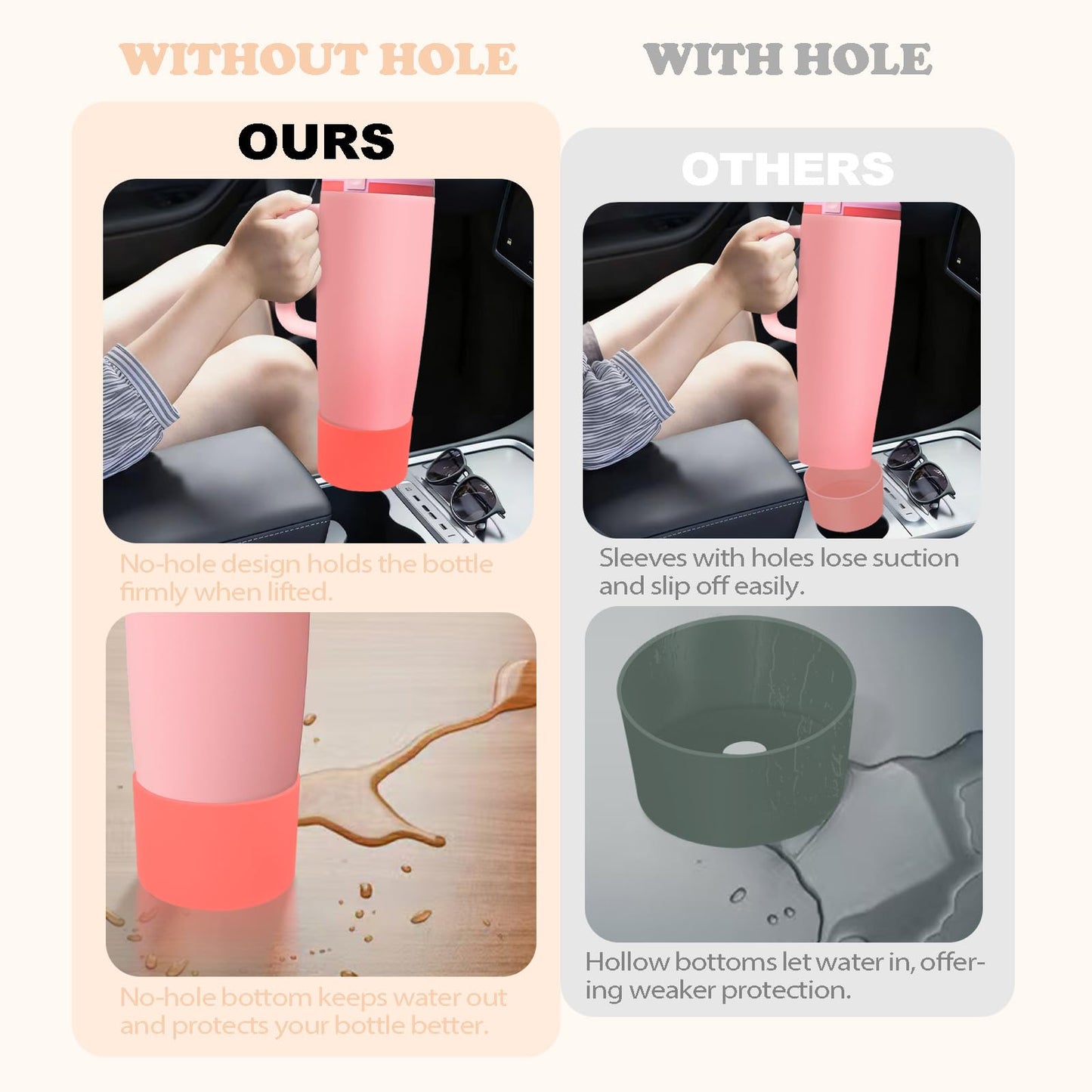 Kaitiaki Silicone Boot for Owala 30oz & 40oz FreeSip Sway Bottles & Tumblers - Non-Slip, Scratch-Resistant, Stability Enhancer, Available in 12 Colors (Opal Dream Peach)
