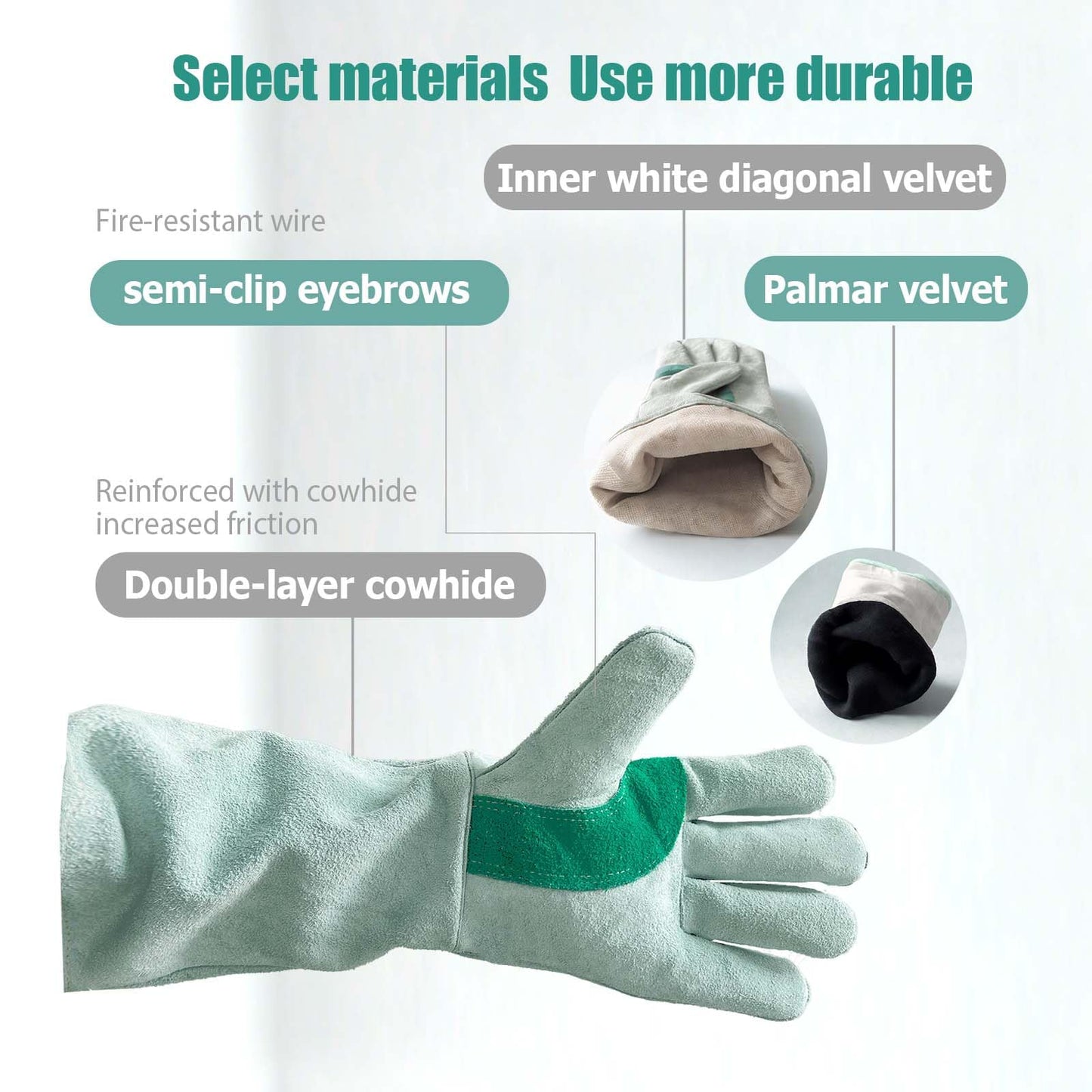 Maegragn Welding Gloves 16 Inches,Heat Resistant Oven Mitts, 932℉ - Fireproof Leather Work Gloves for bbq/Grill, Baking,Furnace,Stove,Pot Holder,Fireplace, Animal Handling, welding accessories.