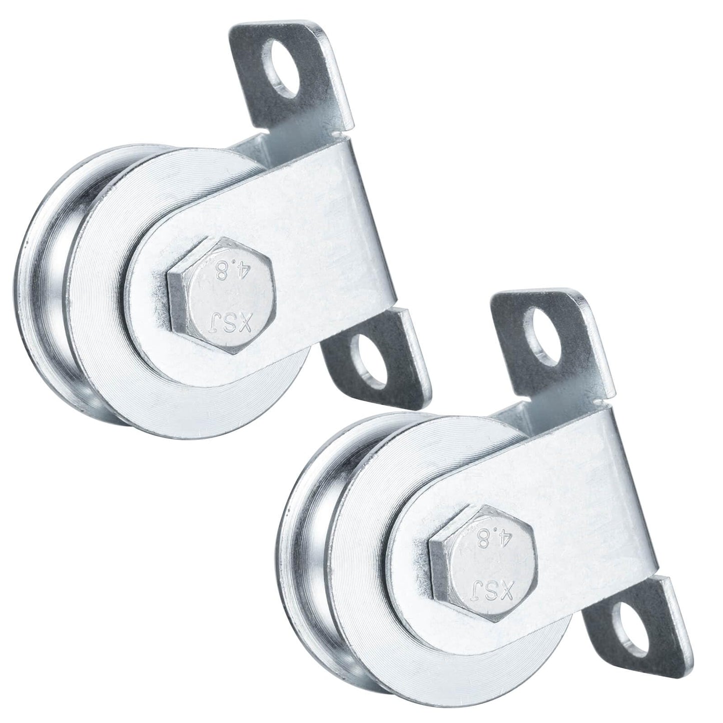 KCNOFNC 48mm Cable Pulley Wheel Wall Mount, with Ball Bearings for Wire Rope, for Pulley System, Gym Equipment Workout, Sliding Gate, 2Pack