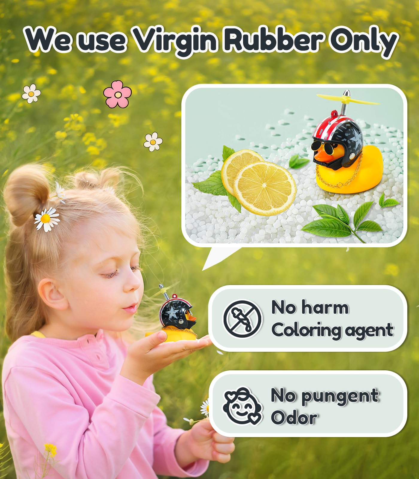 EMPATHECH Rubber Duck Bike Decorations Stable Clamp Mount Cute Duck Bike Bell Two Helmet Propeller Bike Accessories e Scooter Accessories Motorcycle Accessories Cycling Gifts Black Shark