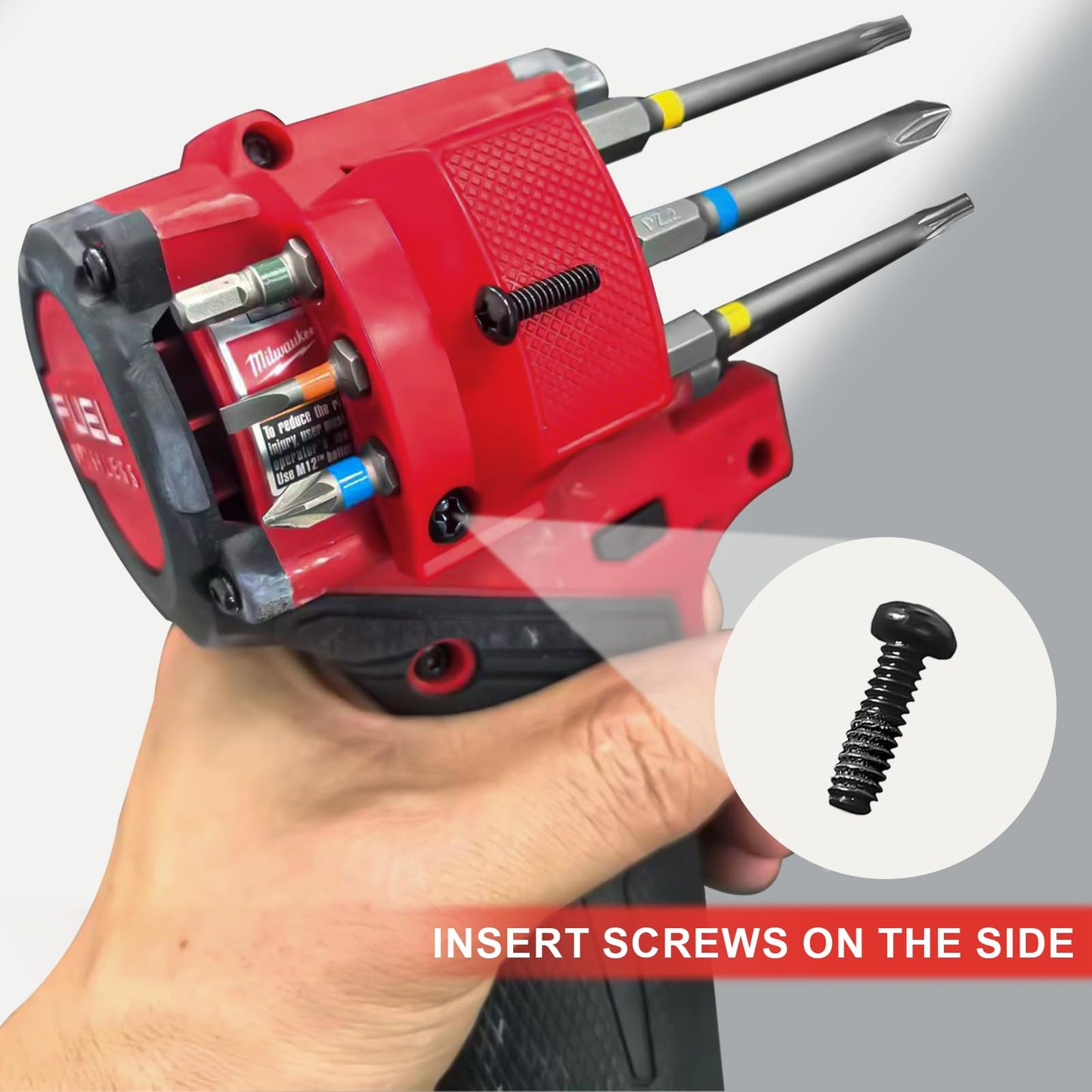 Naerza Magnetic Bit Holder for Milwaukee M12 GEN3 Impact Driver - Effortless Installation, Premium Craftsmanship, Ultra-Durable, Drill Bit Holder With One Screw