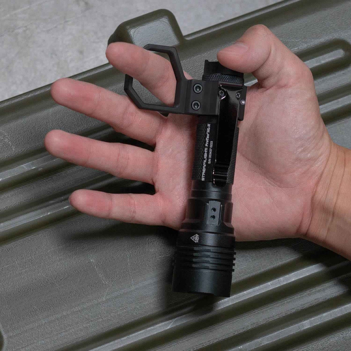 Triton Cottos 6061 T6 Aluminum Flashlight Ring for Most 1" Flashlights with Detachable Pocket Clip, Flashlight Retention Ring