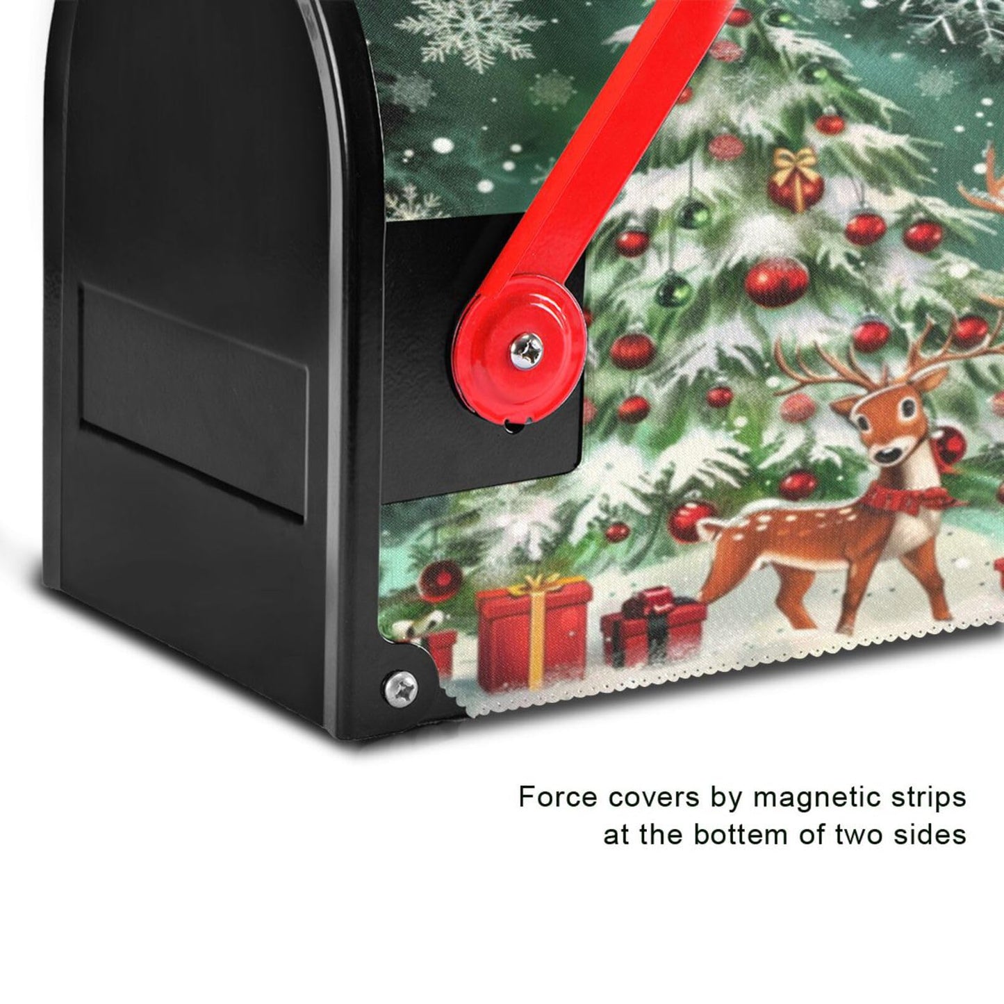 Kcldeci Snowman Christmas Tree Magnetic Mailbox Wrap - Winter Xmas Post Letter Box Cover - Garden 18x21