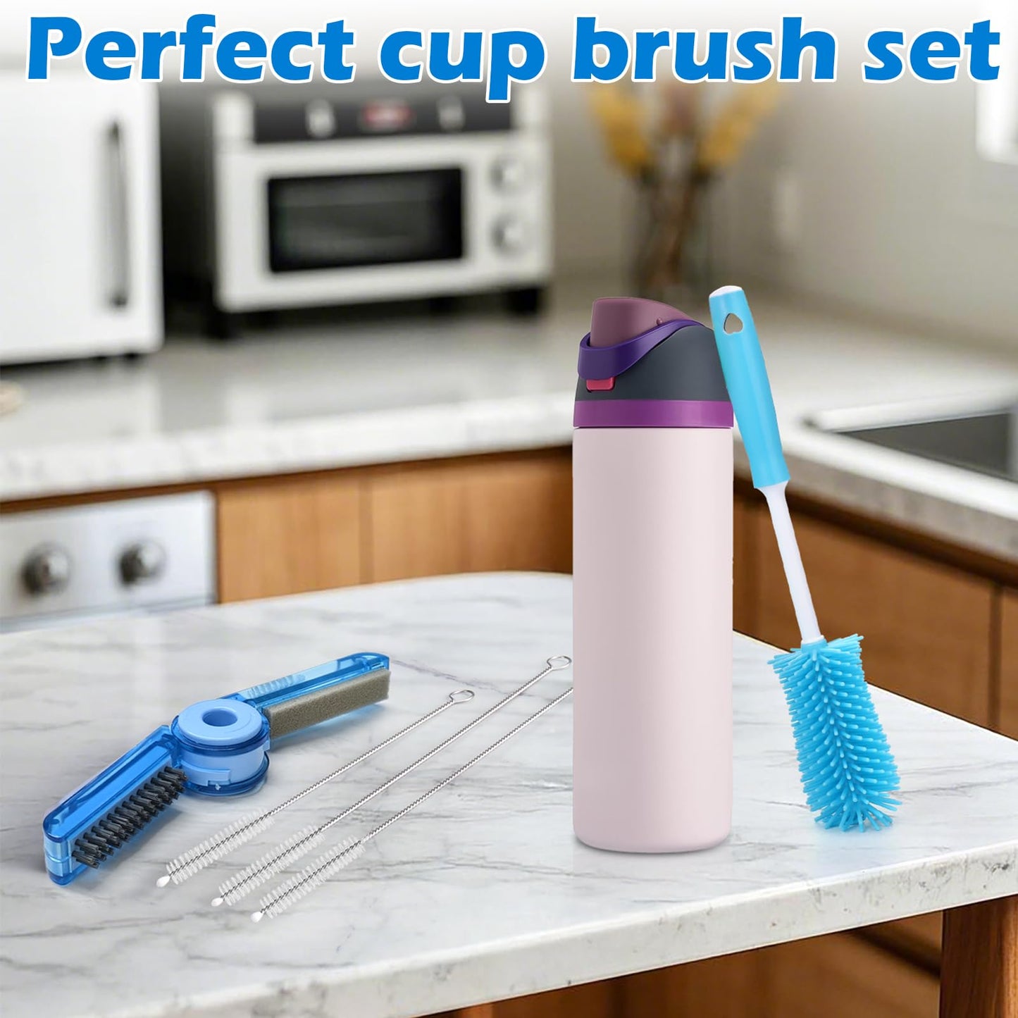Palksky Water Bottle Cleaning Brush Kit, Brush & Straw Cleaner for Owala