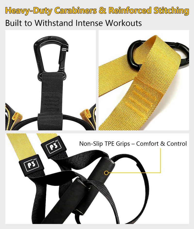 Home Resistance Training Kit - Full Body Workout Equipment with Suspension Straps, Handles & Door Anchor - Portable Fitness Gear for Home Gym, Strength Training & Weight Loss