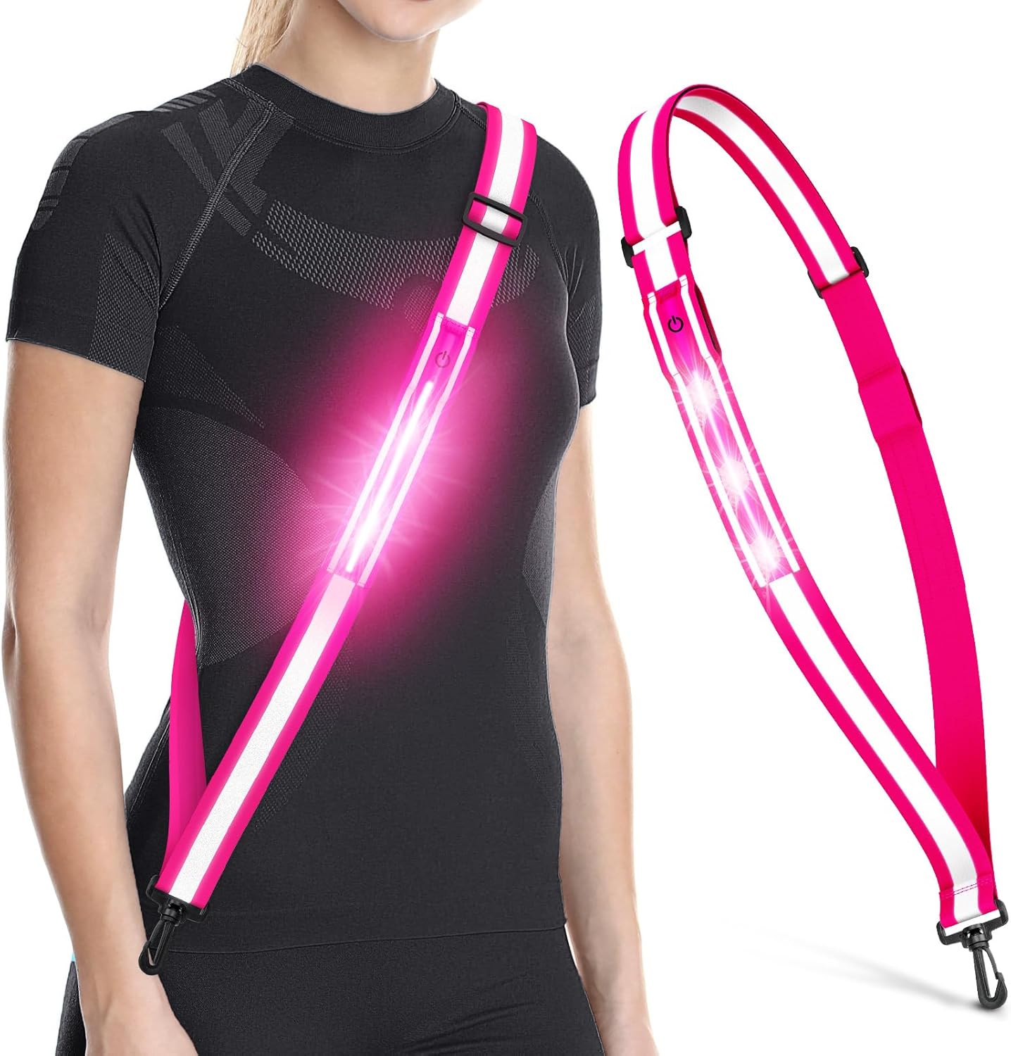Ylzzrs LED Reflective Belt - High Visibility Safety Gear for Night Walks | Rechargeable for Men, Women & Kids