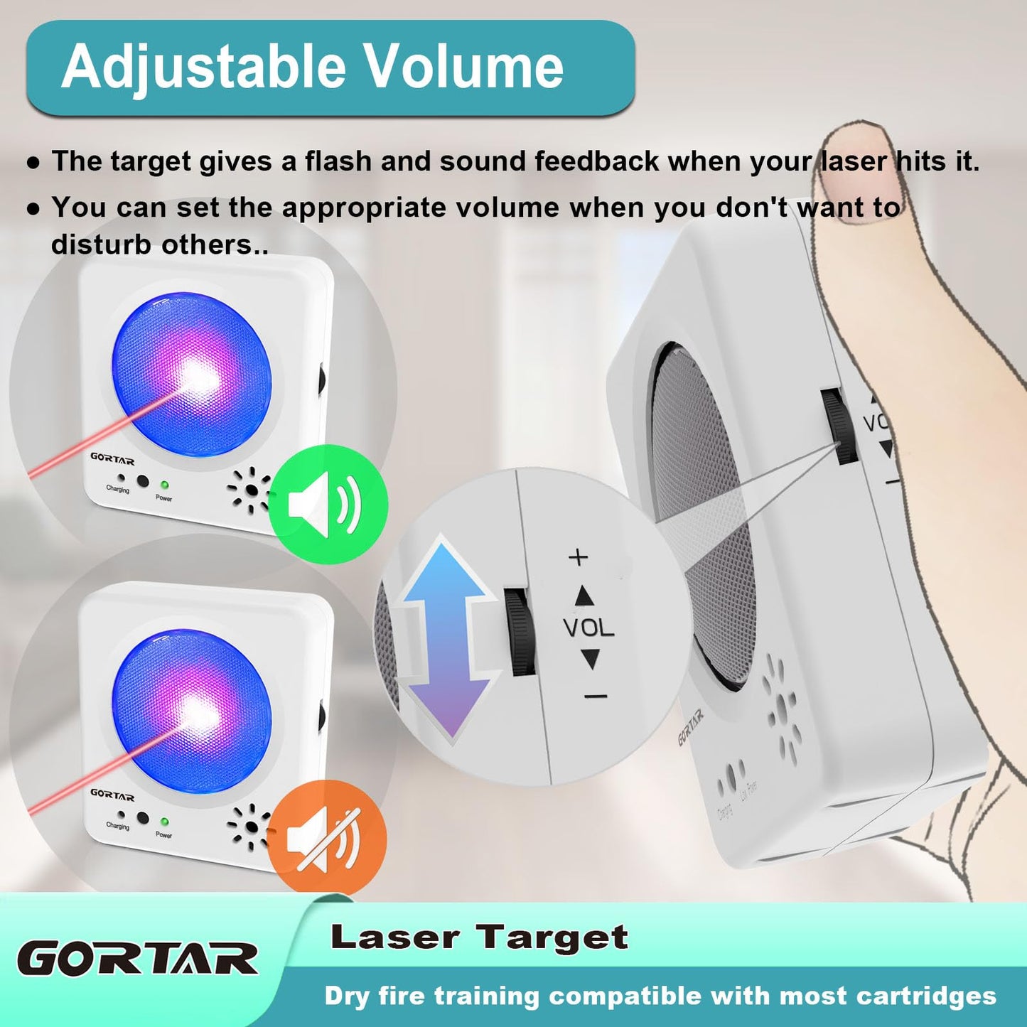 GORTAR Portable Laser Target for Dry Fire Pistol Shooting, Compatible with Laser Training Systems, Ideal for Home Practice and Competitive Shooting Training