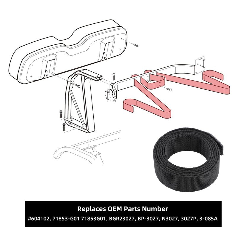 Roykaw Golf Cart Bag Holder Strap Golf Bag Holder Retainer Strap Compatible with EZGO TXT RXV Medalist 1994.5-up, Replace OEM# OEM# 71853G01