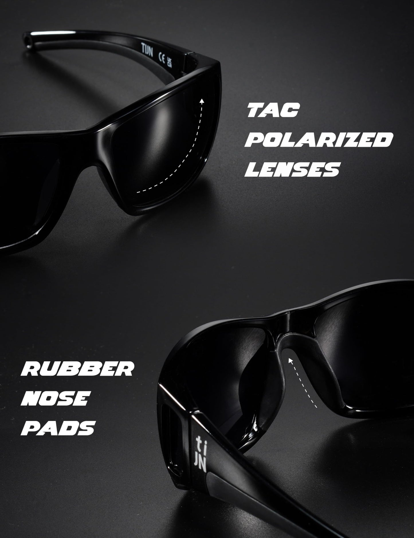 TIJN Polarized Sports Sunglasses for Women Men Lightweight TR90 Wraparound Frame with UV400 Protection for Outdoor Activities