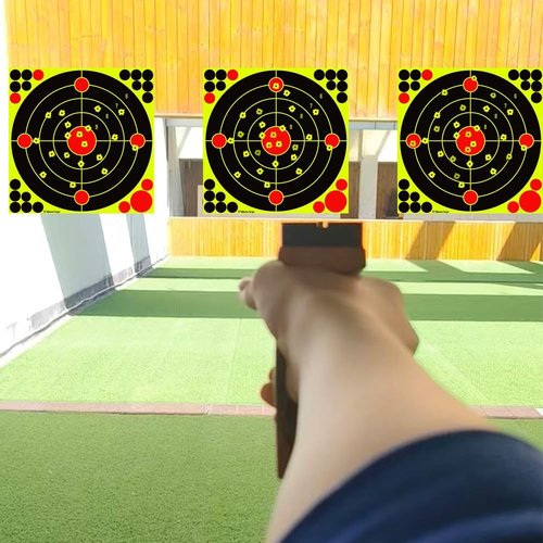 Aimso Aces Silhouette Splatter Targets - Bright Fluorescent Yellow, Highly Visible for BB Guns & Airguns | 12x12 Inch