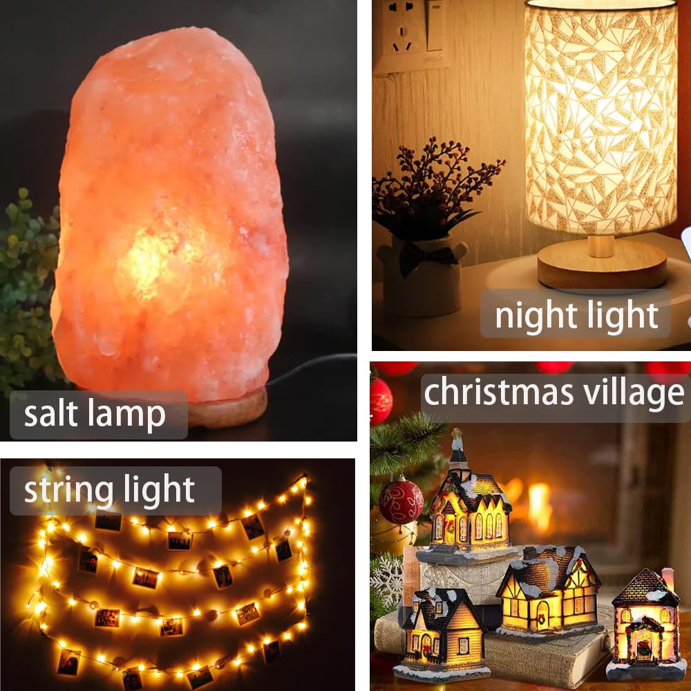 C7 Candelabra Led Light Bulbs, Small Night Light Bulb,0.5W Equivalent to 4 Watt 5 Watt Incandescent,Christmas Village Replacement Bulbs-E12 Base 2700K Warm White for Home Decorate Window Candles-6Pack