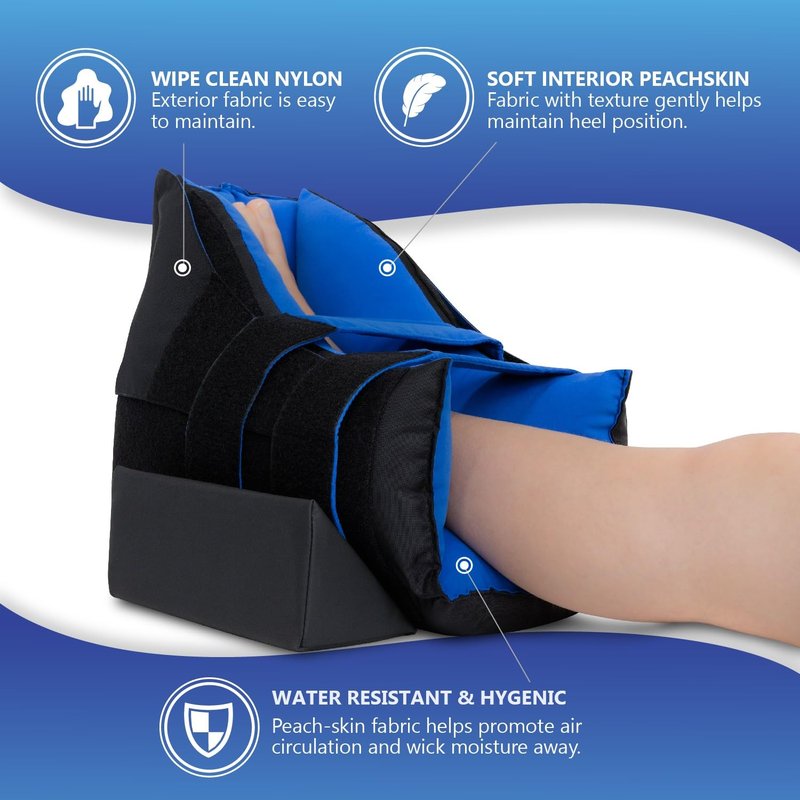 NYOrtho ZERO-G Heel Cloud with Wedge – Universal Fit Suspension Boot for Pressure Sores – Offloading Heel Protector with Foot Drop Prevention, Cooling Lining, Water-Resistant Cushion – Made in USA
