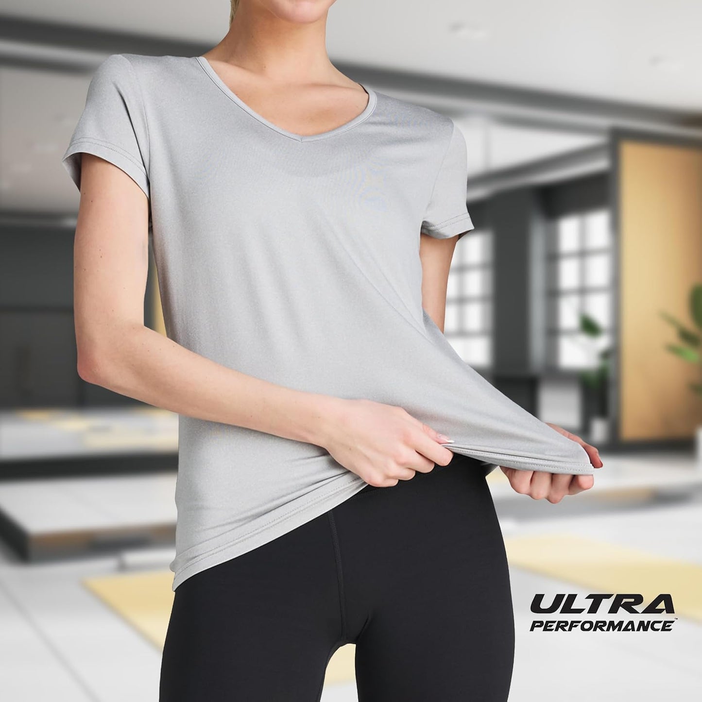 Skiennix Women's V-Neck Activewear T-Shirts - 3 Pack of Short Sleeve Workout Tops for Gym & Yoga