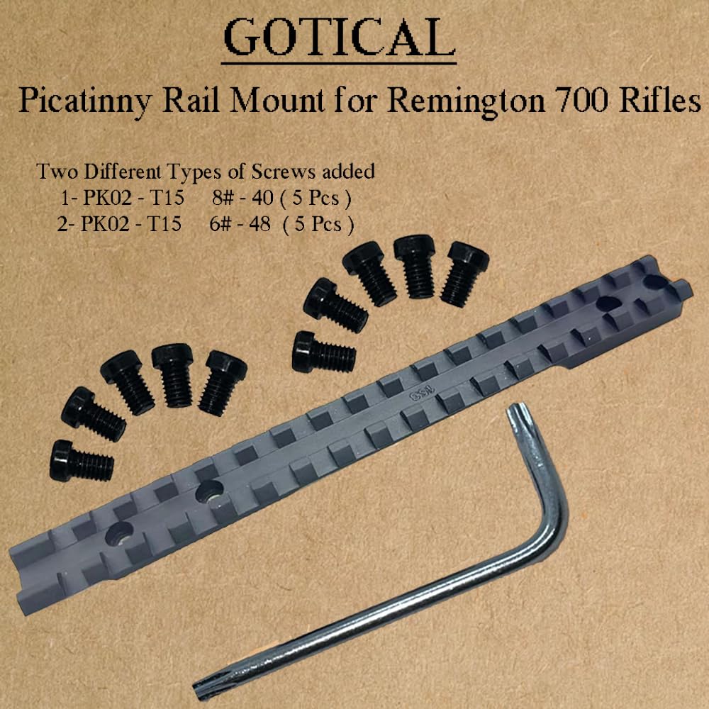 Gotical Picatinny Rail Mount for Remington 700 Rifles | Long Action, 0 MOA, Compatible with Remington 700 Long Action Models