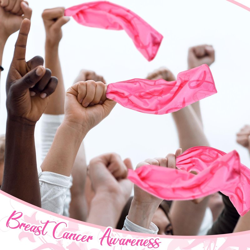Tradder 24 Pcs Breast Cancer Awareness Towels Pink Ribbon Sports Towels 11.8 x 19.7 Inch Pink Out Cheer Accessory for Breast Cancer Procession Fundraising Cheerleading Golf Football Towel(Trendy)