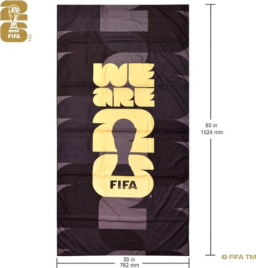 2026 FIFA World Cup Emblem Black Towel - Velvet Soft & Durable | 30x60 Inch for Pool, Gym, Beach