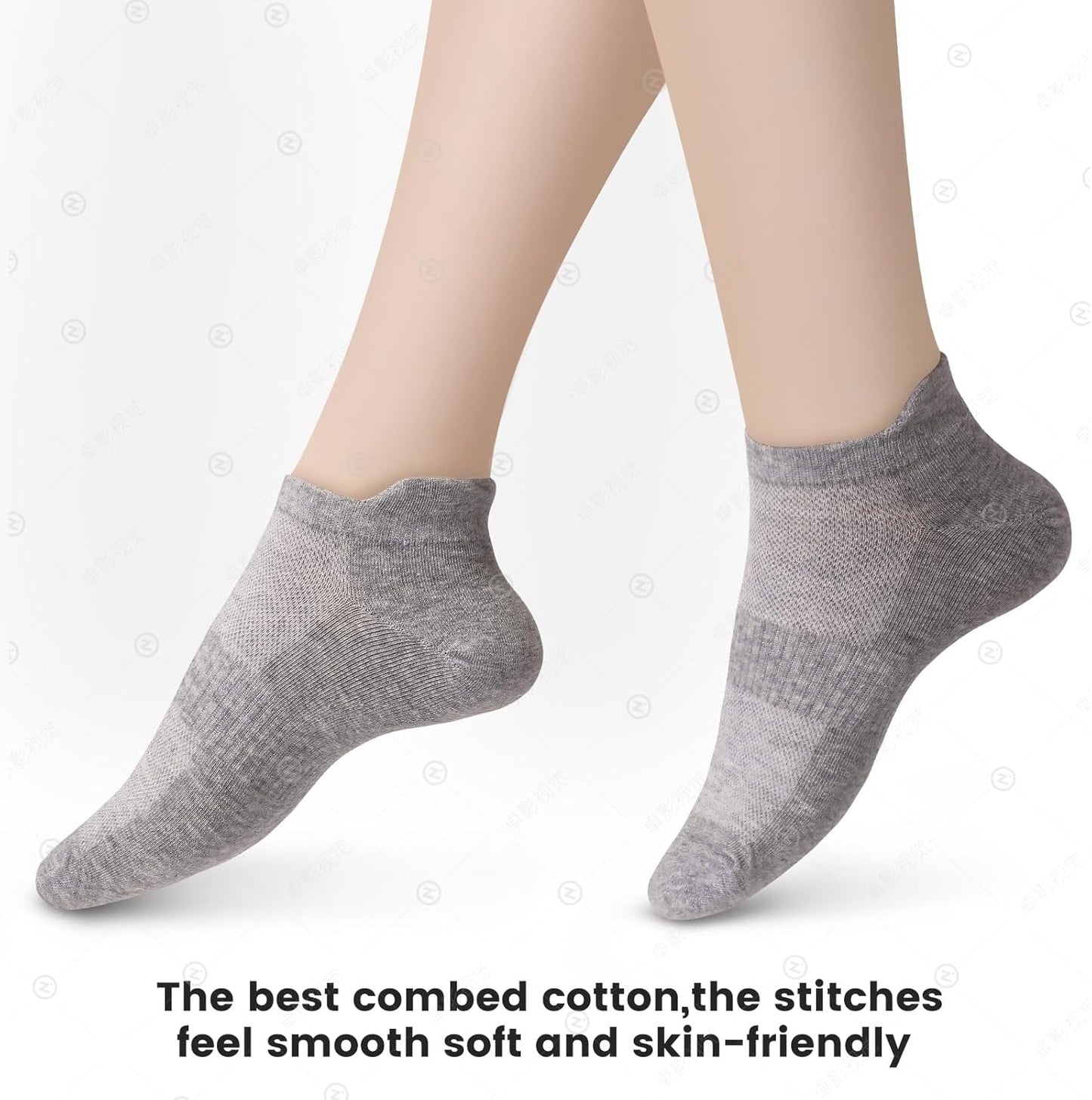 Sallking Women's Ankle Cotton Socks - Soft No Show Athletic Socks | 6 Pairs in White