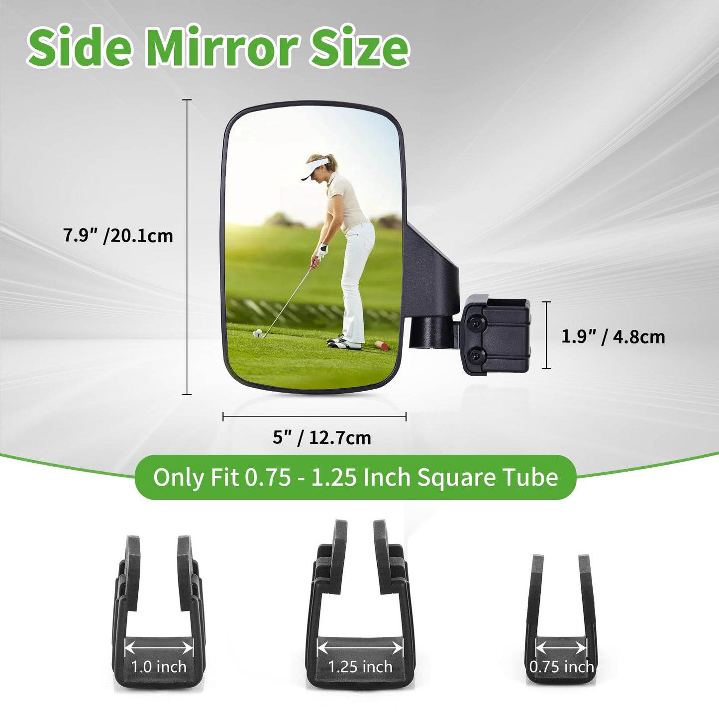 10L0L Golf Cart Mirror Side No Drilling Required, Patriotic Style Folding Mirror Universal Fits Yamaha, Club Car, EZGO, Golf Cart