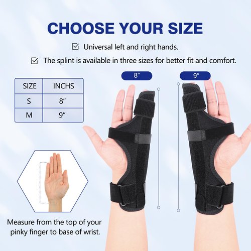 Cozyhealth Boxer Finger Splint Brace, Supports Pinky, Ring, Knuckles - Right or Left Adjustable Metacarpal Hand Brace, Straightening for Trigger Finger, Injury, Fracture, Broken, Tendonitis (9 inch)