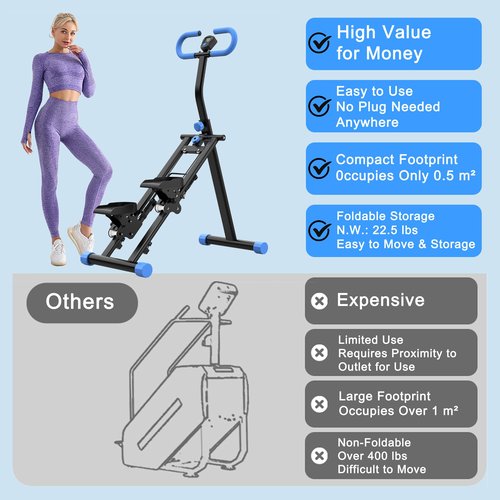 Zyerch Stair Stepper for Home, 265lbs Vertical Climber Machine for Full-Body Exercise, Home-Upgrade Climber Fitness Equipment with Stable Frame Adjustable Handlebar for Women Men, Black