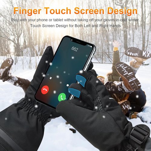 Heated Gloves for Women Men Waterproof, Rechargeable 7.4V Fast Heating Hand Warmers Arthritis Heater Cold Winter Gloves for Snowmobile Camping Cycling Skiing Hiking Working (Large)