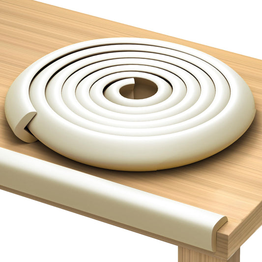 Premium 12ft Edge Protector for Baby, Odorless & Waterproof Edge Protector with 3M Adhesive Tape, Non-Toxic to Baby Proof Corners and Edges, Wall Corner Protector & Desk Edge Cushion White