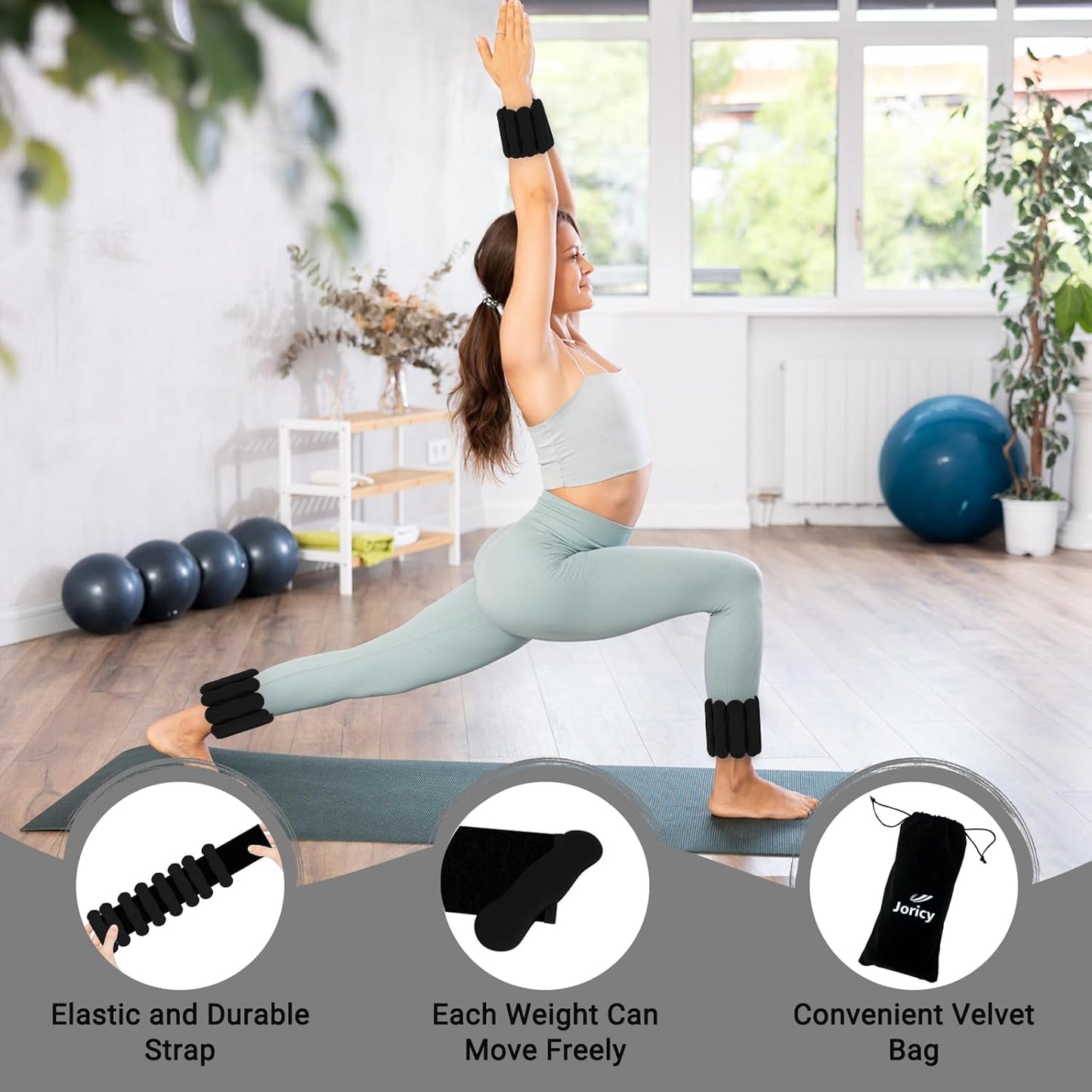 Skiennix Wrist And Ankle Weights - 1lb & 2lb Wearable Bangles for Strength Training & Yoga