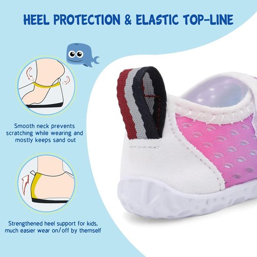 LeIsfIt Toddler Water Shoes - Breathable Quick-Dry Aqua Socks for Boys & Girls | Perfect for Beach & Pool