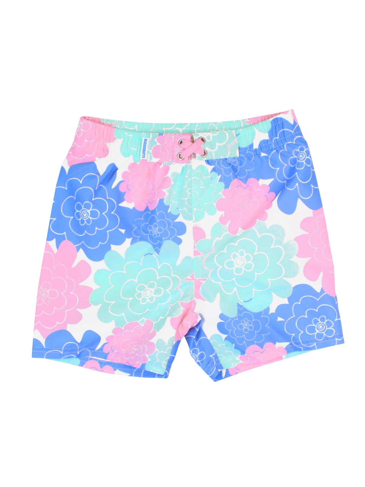 RUGGEDBUTTS Boys UPF50+ Sun Protection Fruits & Florals Swim Trunks - Pastel Petals, 2T