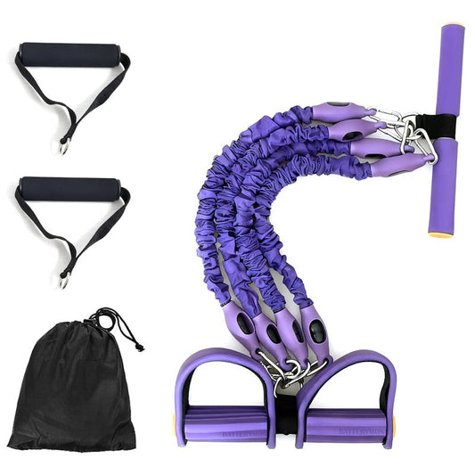 Sit up Exerciser Compatible with Pedal Resistance Band with Handle, Fit for Women Men Full Body Muscle Workout Leg Arm Strength Training Yoga Home Fitness