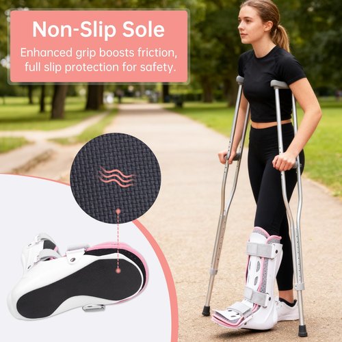 Oneweijie Medical Boots, Ankle Sprain Correction Boots, Ankle Sprain Braces, Adjustable Splints, Walking Boots,Detachable Linings(Short-Left)