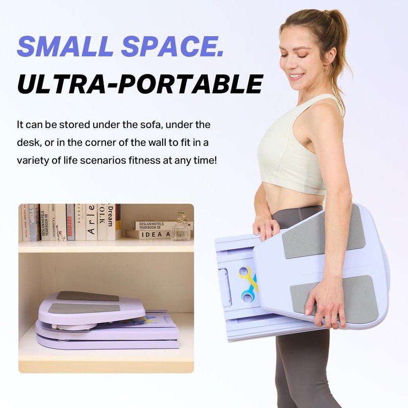 TTFP Pilates Board, Pilates Reformer Set with Timer, Multifunctional Abdominal Board Ab Core Trainer Home Workout Equipment (Lavender)