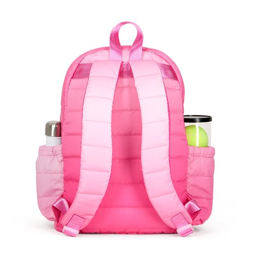 Ame & Lulu Kids Big Love Tennis Backpack (Hot Pink Ombre Puffer)