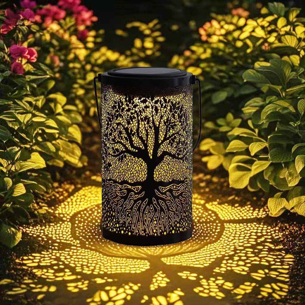 Solar Lanterns Outdoor Waterproof Hanging/Standing Solar Lights Tree of Life Metal Decor LED Lanterns as Gifts for Women Men for Landscape Garden Decor Yard Patio Lawn Tabletop Backyard Porch Pathway
