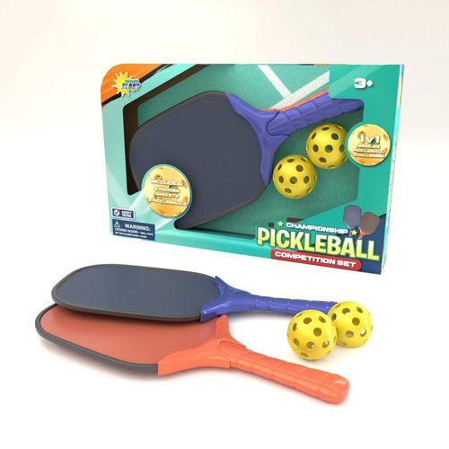 Lollipop Kids Pickleball Competition Set - Includes 2 Plastic Rackets and 2 Pickleballs for Championship Play