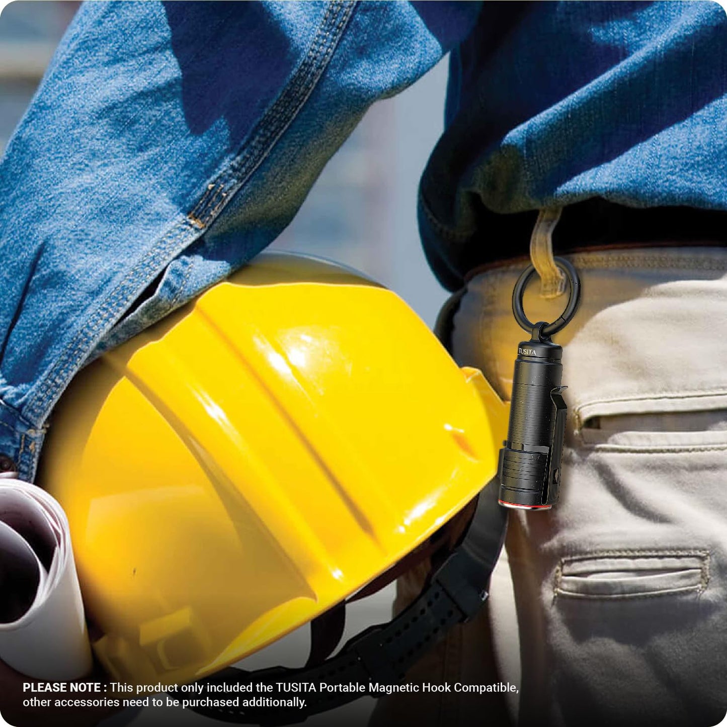 TUSITA Portable Magnetic Hook Compatible with Olight NEBO Flashlights, 2-Pack