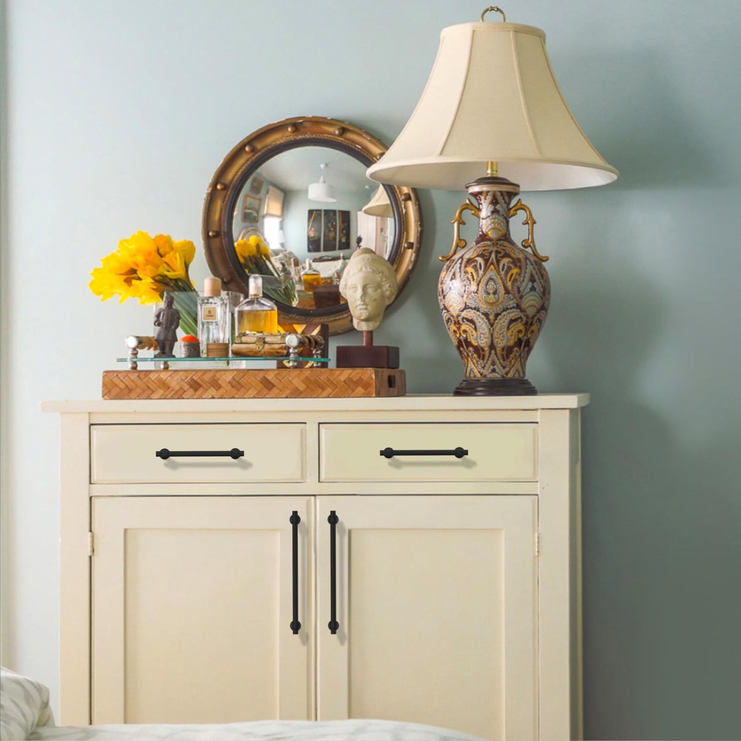 Coinkoly 10 Pack 10"(254mm) Matte Black Cabinet Pulls Kitchen Cabinet Handles Black Cabinet Hardware Drawer Pulls for Cupboard CK0081