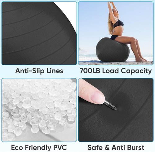 APEXUP Yoga Ball 65cm (L 23"-26") - Adjustable 20lbs Weighted Vest for Men with Reflective Stripe