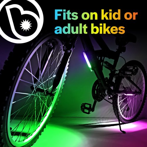 Brightz GoBrightz LED Bike Frame Light, Color Changing - Cool Underglow Bike Lights for Riding at Night Bicycle Scooter Stroller Stocking Stuffers for Boys Girls Teens Ages 6 7 8 9 10