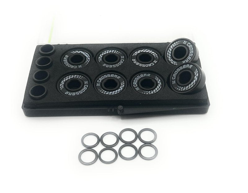 Crossbar Blitz Inline Hockey Bearings – Swiss Style – 8 Pack w/Spacers & Washers – Premium Smooth Speed