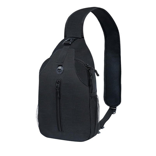 Monoki Sling-Bag Crossbody-Bag Women-Men Backpack-Daypack - Hiking Chest Travel with Water Bottle Pocket Adjustable Strap Multiple Layers Black