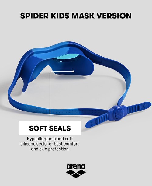 ARENA Kids Spider Swim Mask - Anti-Fog Non-Mirror Lens for Ages 2-5 | Easy-Use Strap & Wide View
