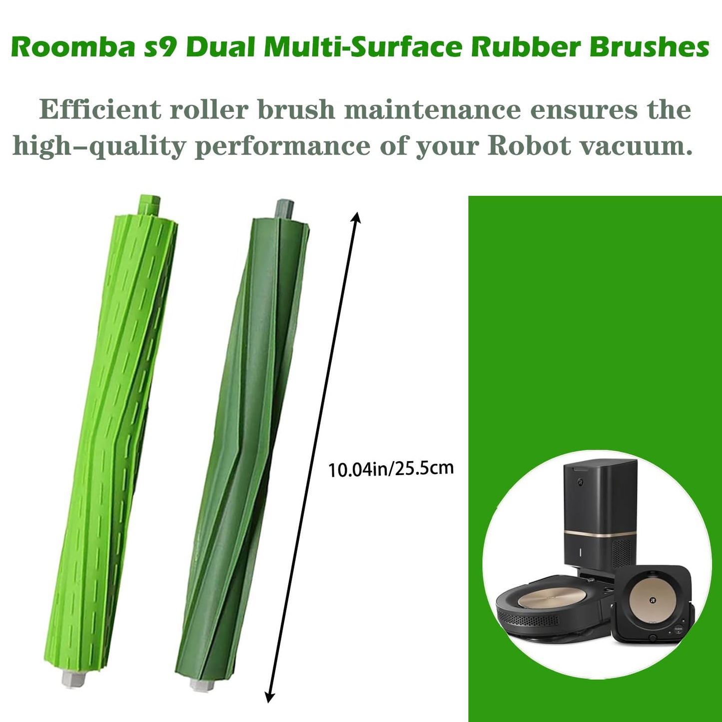 DovLazm 3 Set S9 Replacement Roller Brush Compatible for Roomba S9 (9150) S9+ S9 Plus (9550) S Series Vacuum Cleaner,Vacuum Cleaner Multi-Surface Rubber Roller Brushes