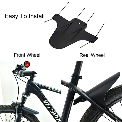 2 PCS Mountain Bike Fender Fits 26"/ 27.5"/ 29" Front and Rear Bicycle Mudguard, Mountain Bike and Fat Bike Wheel Sizes Bicycle Fender, Adjustable MTB Mudguard