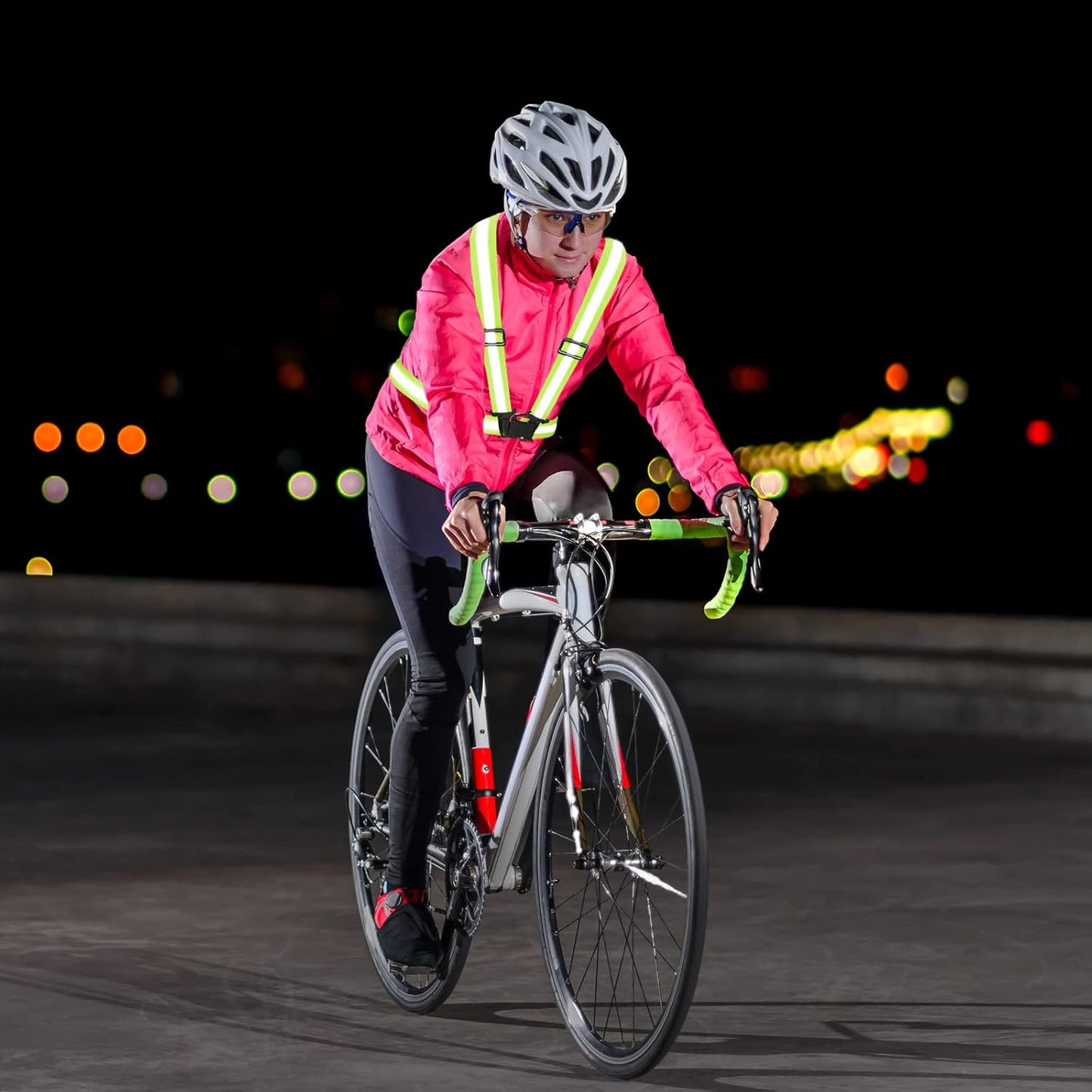 Skiennix High Visibility Reflective Vest - Adjustable Safety Gear for Running, Walking, and Cycling