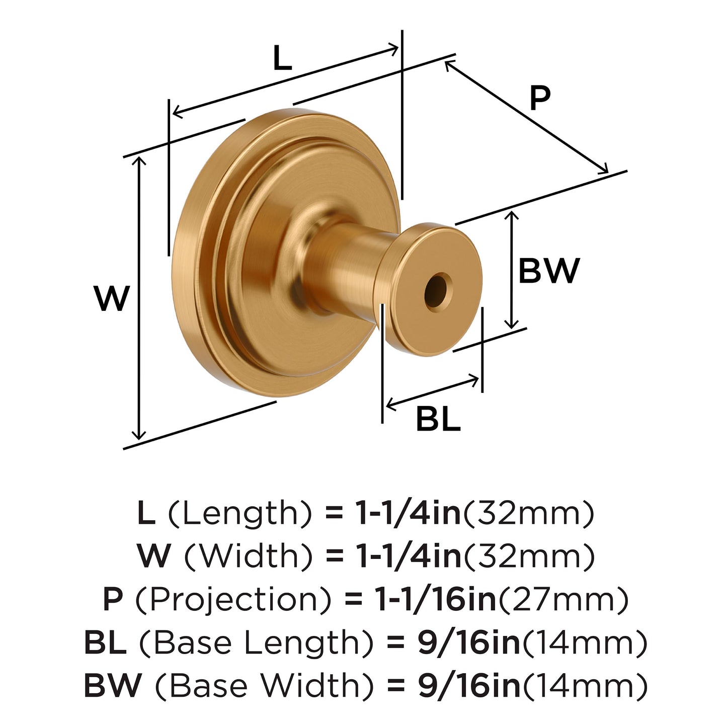 Amerock Faircrest 1-1/4 inch (32mm) Diameter Champagne Bronze Cabinet Knob, BP37460CZ